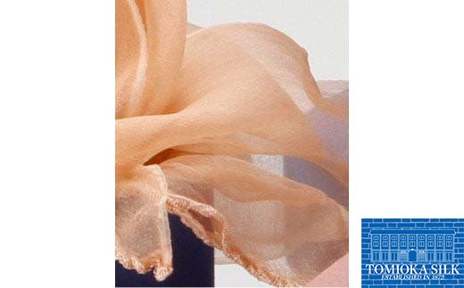 TOMIOKA SILK オーガンジーストール 草木染 ＜アプリコット＞ 富岡シルク ストール 贈り物 ギフト F21E-373