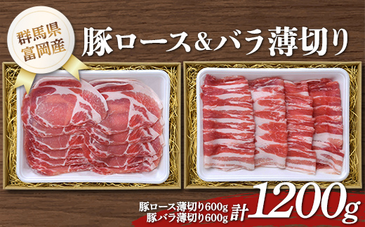 富岡産豚ロース＆バラ薄切り 豚肉 ポーク 肉 F21E-535