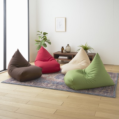 【a028】ビーズクッション　レゴリス（ベージュ・オックス生地）【配送不可地域：沖縄県、離島】