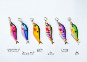 木製ルアー風 アクセサリー　1個（カラー：ヤマメ　金具：キーホルダー）