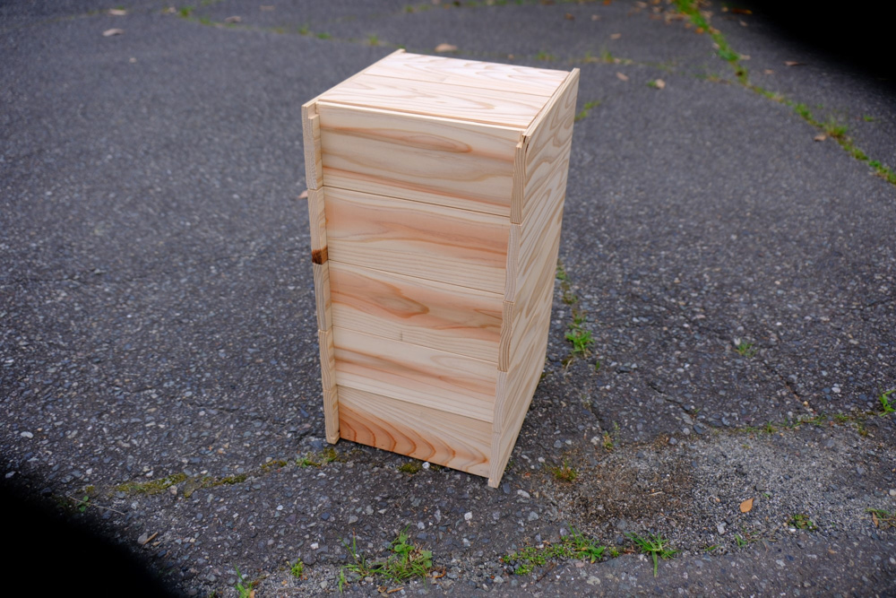 森の中で作った燻製機