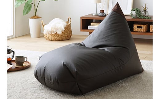 【a066】ビーズクッション　レゴリスレザー（ブラウン）【配送不可地域：沖縄県、離島】