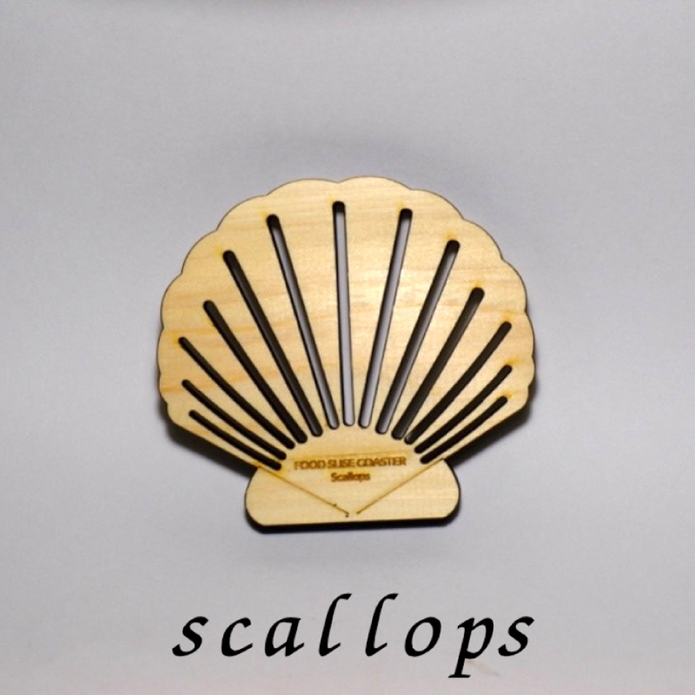 【1枚】森のコースター〈野菜の断面編〉 【scallops(ホタテ)】