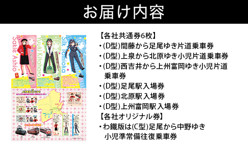 【a120】わたらせ渓谷鐵道 上州鉄道３むすめ記念乗車セット（わたらせ渓谷鐵道版）