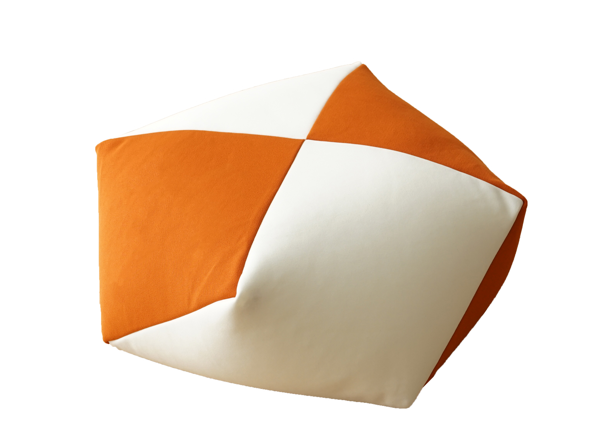 【a133】おじゃみクッション（オレンジ/アイボリー）