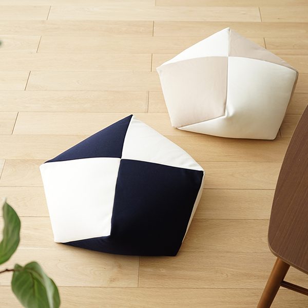 【a134】おじゃみクッション（グリーン/アイボリー）