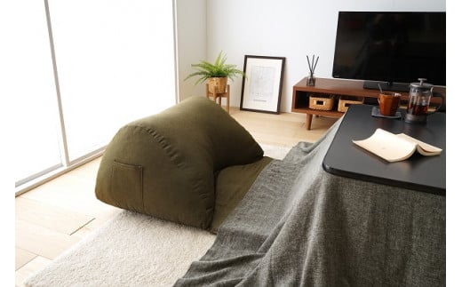 【a073】スマホソファ（カーキ・デニム生地）