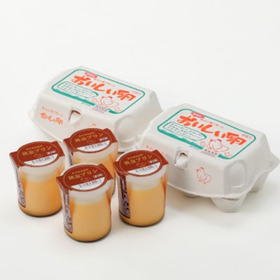 岩田のおいしい卵と 黄金プリンのセット【配送不可地域：離島・北海道・沖縄県・中国・四国・九州】【1081149】