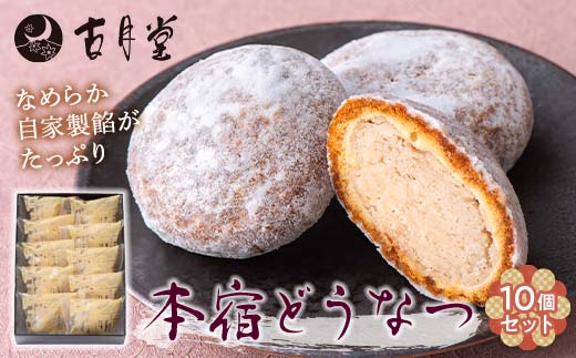 本宿どうなつ10個セット 名物 ドーナツ 自家製餡 なめらか 手土産 おみやげ お茶請け 老舗 F21K-210
