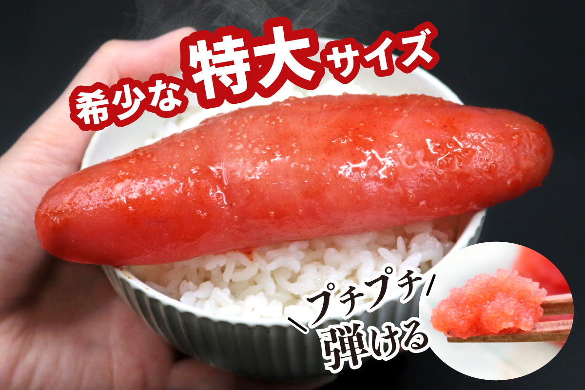 [定期便] 特大からし明太子 1kg XLサイズ『隔月／全3回』かねふく｜めんたいこ グルメ ギフト おかず めんたいパーク [0116]