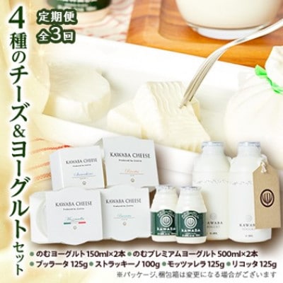 【毎月定期便】4種のチーズとヨーグルトセット全3回【配送不可地域：離島・沖縄県】【4072341】