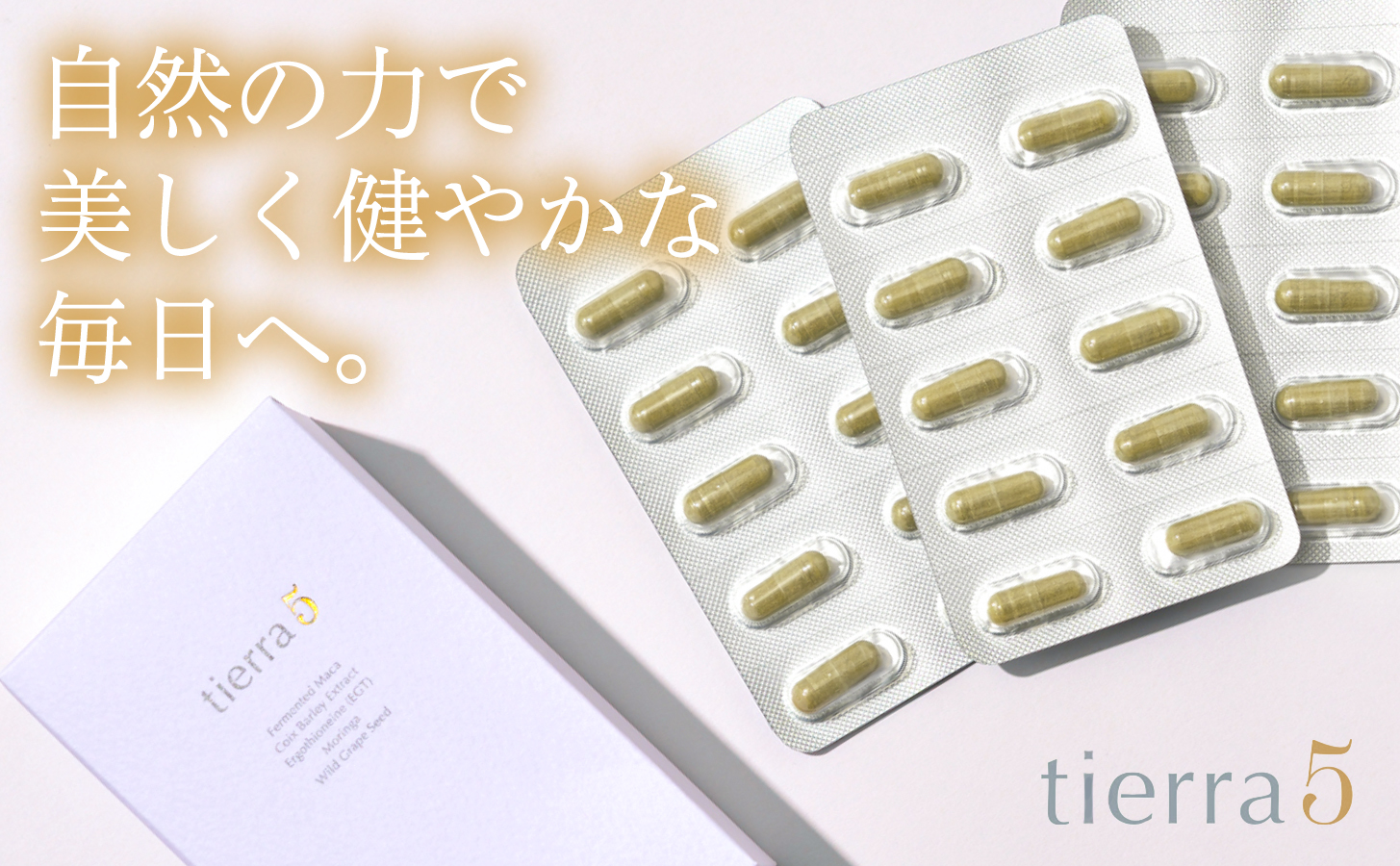 tierra5 (1個) 3セット 【素材の力を、丁寧に届ける】 マカサプリ 国産マカ 酵素分解マカ 植物由来成分 カプセルサプリ 日本製サプリ 女性向け モリンガ ハトムギ 山葡萄種子 エルゴチオネイン 栄養補助食品