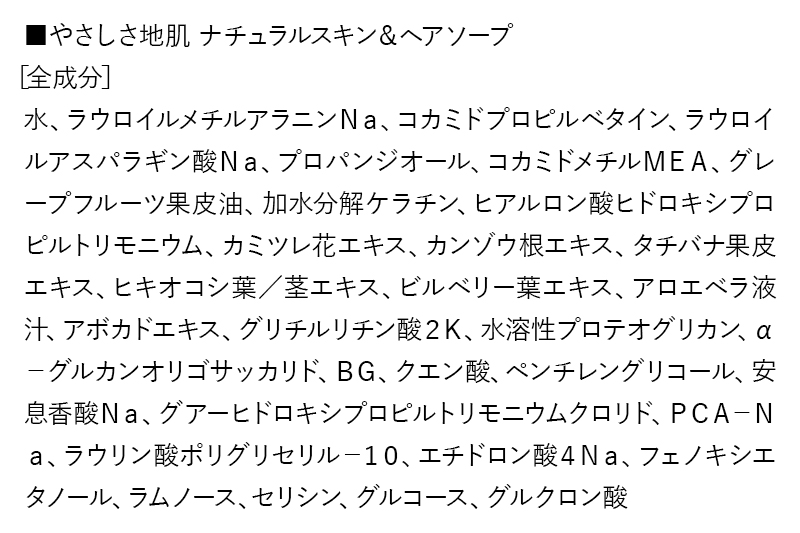 やさしさ地肌 ナチュラルスキン＆ヘアソープ（1本）