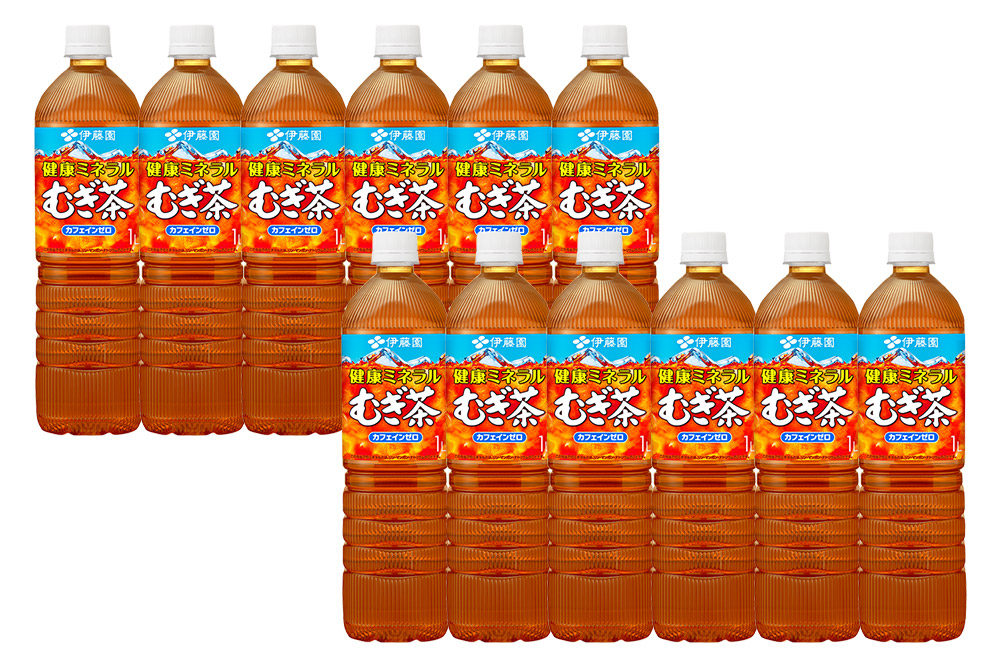 健康ミネラルむぎ茶 伊藤園 ＜1L×12本＞【2ケース】1回のみ