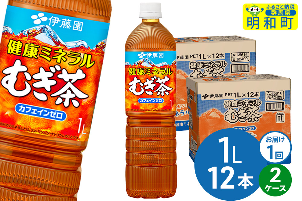 健康ミネラルむぎ茶 伊藤園 ＜1L×12本＞【2ケース】1回のみ
