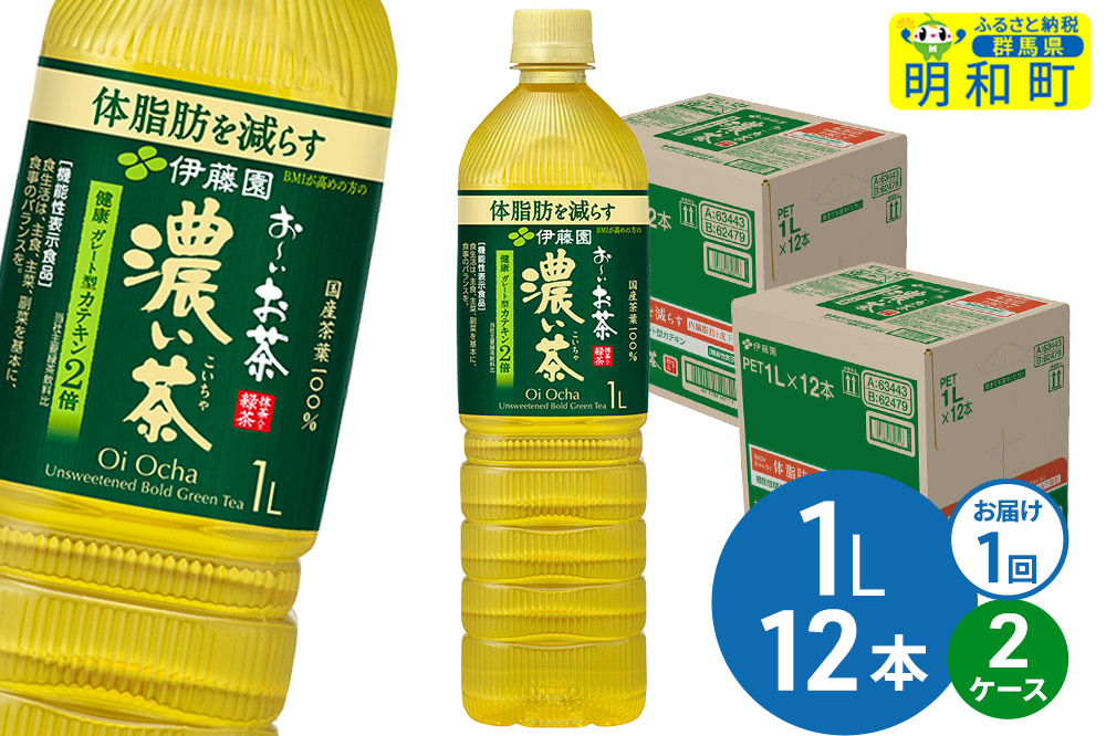お〜いお茶 濃い茶 伊藤園 ＜1L×12本＞【2ケース】1回のみ