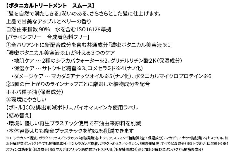 BOTANIST ボタニスト ボタニカル トリートメント 単品【スムース】 3本（本体） [ボタニスト BOTANIST トリートメント おすすめ 人気 サラサラ しっとり ボリューム まとまり ぼたにすと 頭皮ケア ダメージ リンス ストレート うねり ダメージ補修 美容 ボトル]