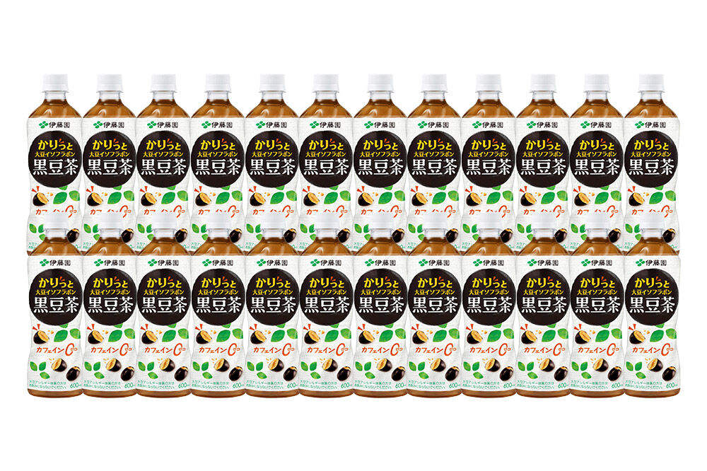 かりっと大豆イソフラボン黒豆茶　600ml×24本【2ケース】 [ノンカフェイン ヘルシー お茶 ペット飲料 伊藤園 まとめ買い 箱買い]