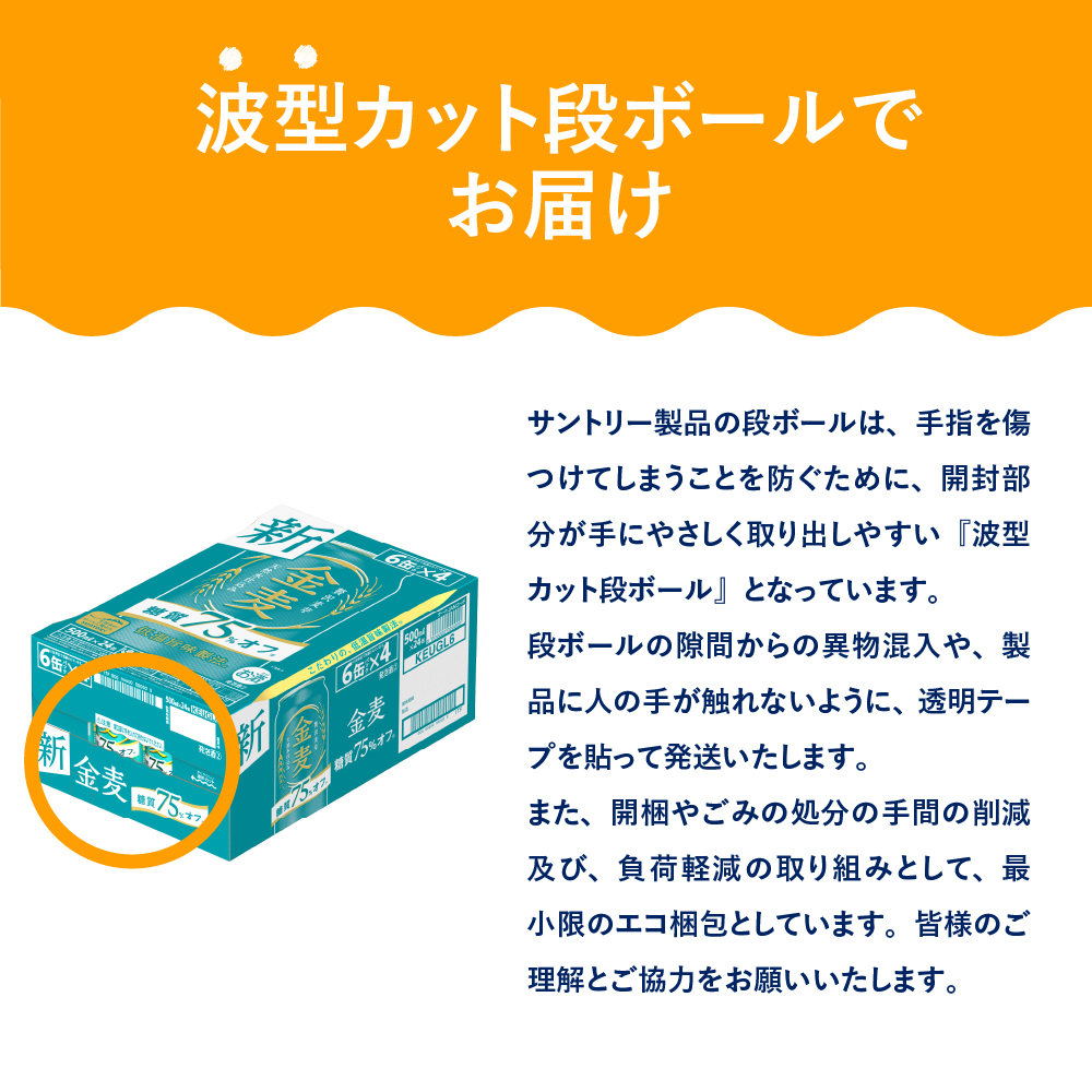 【12ヵ月定期便】サントリー 金麦 糖質75％オフ 500ml×24本 12ヶ月コース(計12箱)〈天然水のビール工場〉群馬※沖縄・離島地域へのお届け不可