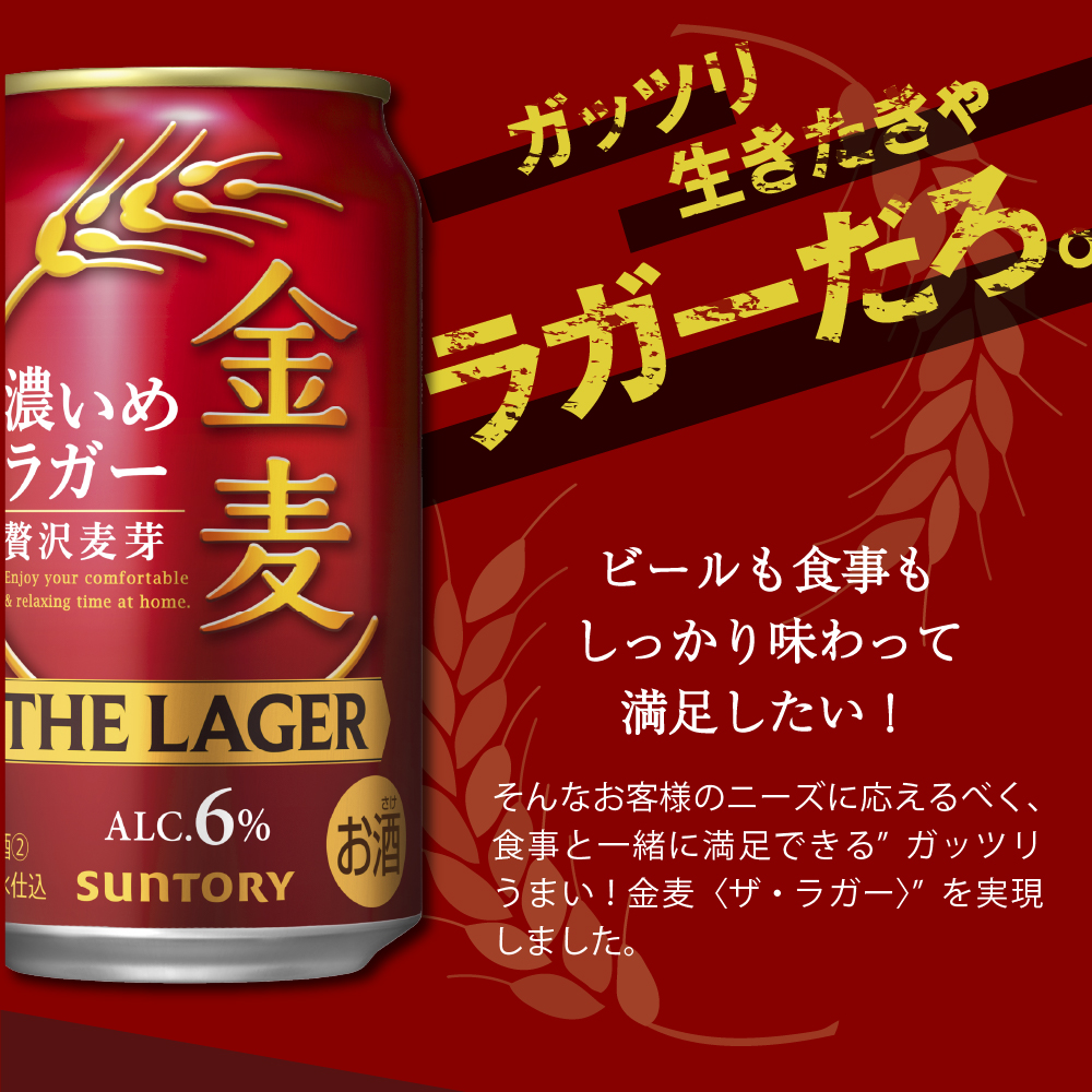 【2ヵ月定期便】金麦〈ザ・ラガー〉　350ml×24本 2ヶ月コース(計2箱)    【サントリービール】群馬県 千代田町 ※沖縄・離島地域へのお届け不可