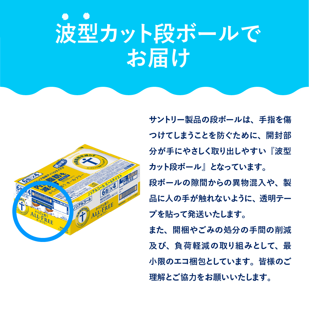 ノンアルコール サントリー からだを想う オールフリー (機能性表示食品) 350ml×24本 サントリー〈天然水のビール工場〉群馬※沖縄・離島地域へのお届け不可