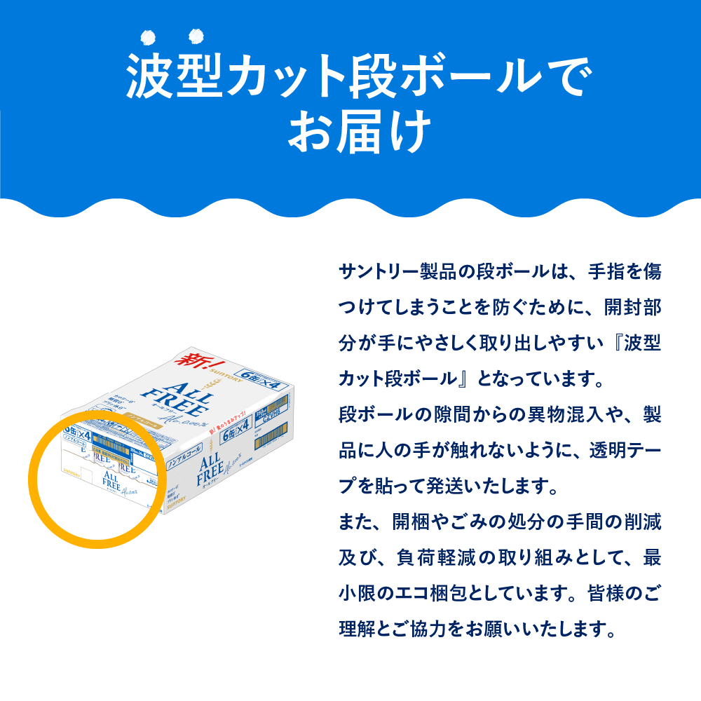 【6ヵ月定期便】2箱セット サントリー　オールフリー　350ml×24本 6ヶ月コース(計12箱)   