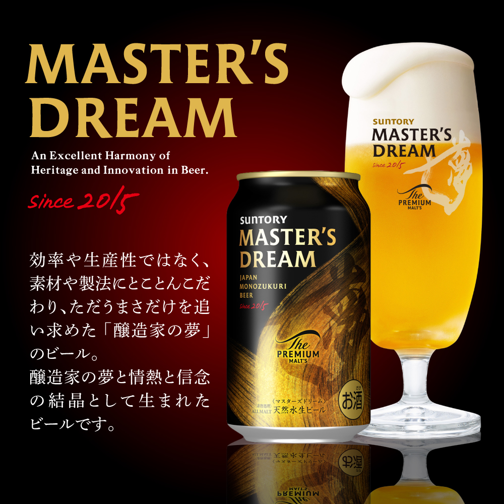【12ヵ月定期便】サントリー　マスターズドリーム　350ml×24本 12ヶ月コース(計12箱) 《お申込み月の翌月中旬から下旬にかけて順次出荷開始》群馬県 千代田町