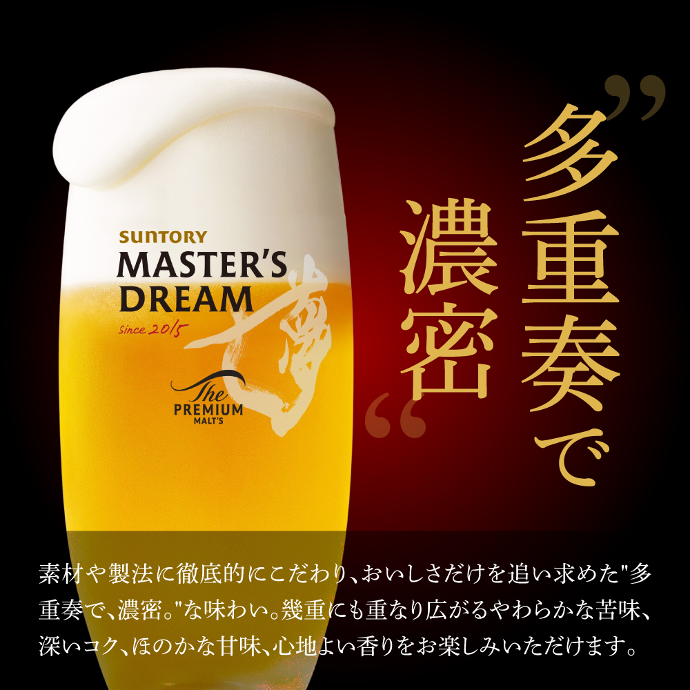 【12ヵ月定期便】サントリー　マスターズドリーム　350ml×24本 12ヶ月コース(計12箱) 《お申込み月の翌月中旬から下旬にかけて順次出荷開始》群馬県 千代田町