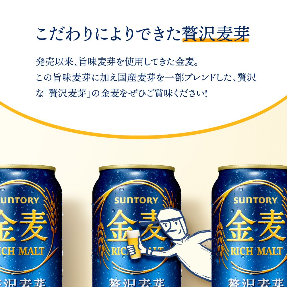 金麦 サントリー 350ml × 24本 サントリー〈天然水のビール工場〉群馬※沖縄・離島地域へのお届け不可