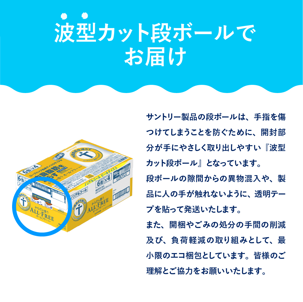 【3ヵ月定期便】サントリー　からだを想う オールフリー　500ml×24本 3ヶ月コース(計3箱) 群馬県 千代田町