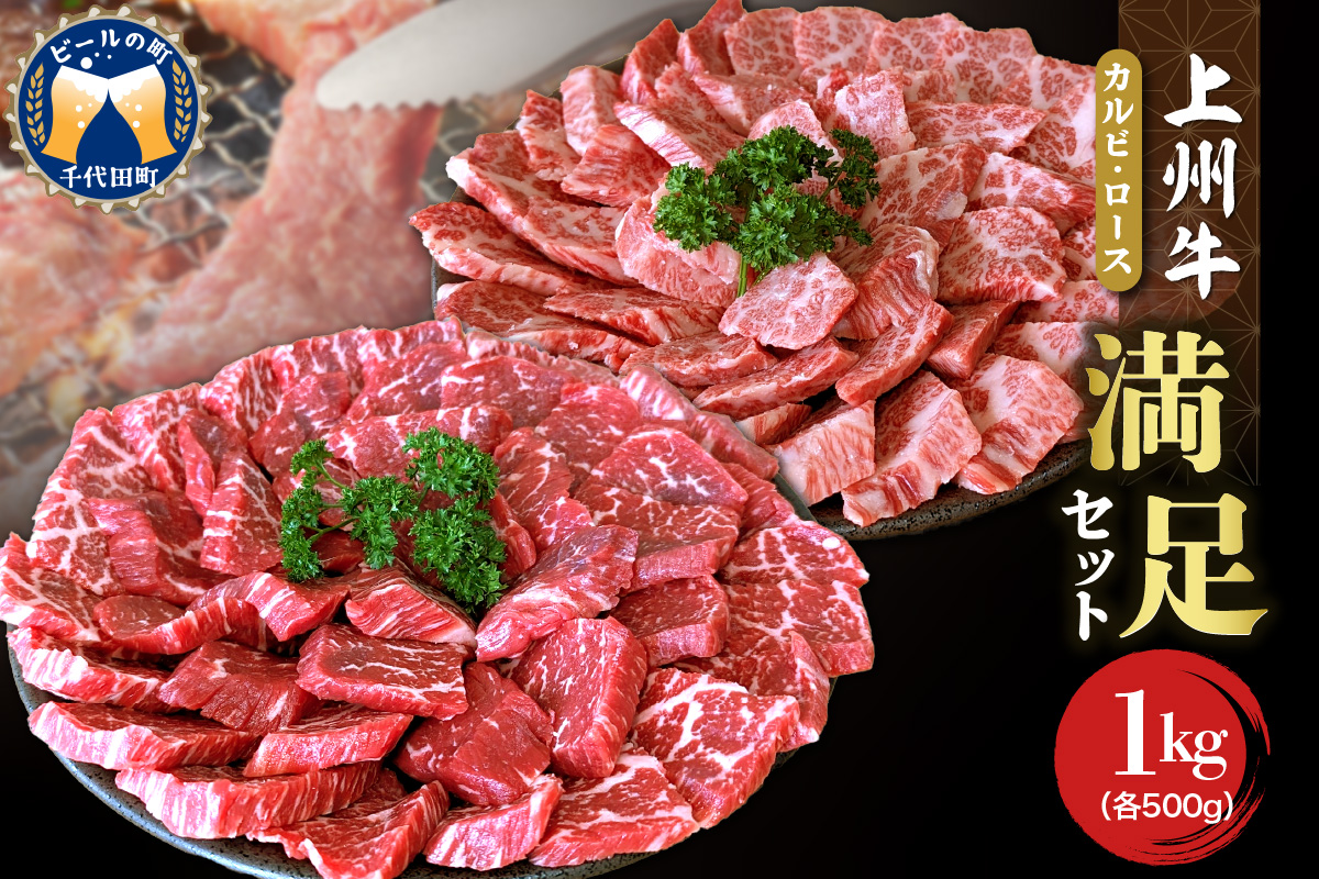 上州牛カルビロース満足セット 約1.0kg(各500g×2パック)