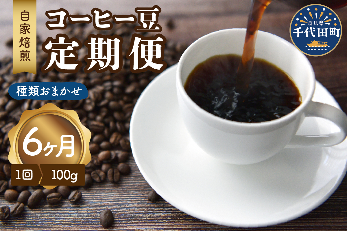 【6ヵ月定期便】自家焙煎コーヒー豆 100g×6ヵ月 種類おまかせ