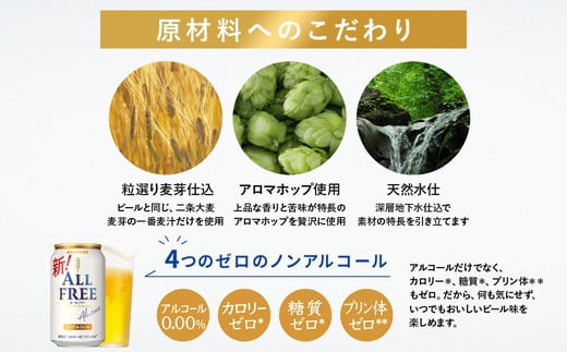 【3ヶ月定期便】サントリー　オールフリー（350ml×24本）（十一屋酒店）