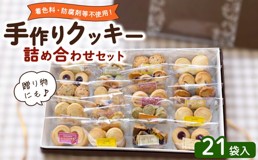 【大泉町地域活動支援センター】手作りクッキー詰め合わせ 21袋入り | 詰合せ 食べ比べ お菓子 おやつ 焼き菓子