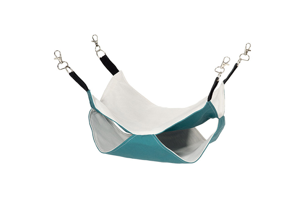 接触冷感 小動物のハンモック 7点セット グレー＆ターコイズ ハンドメイド