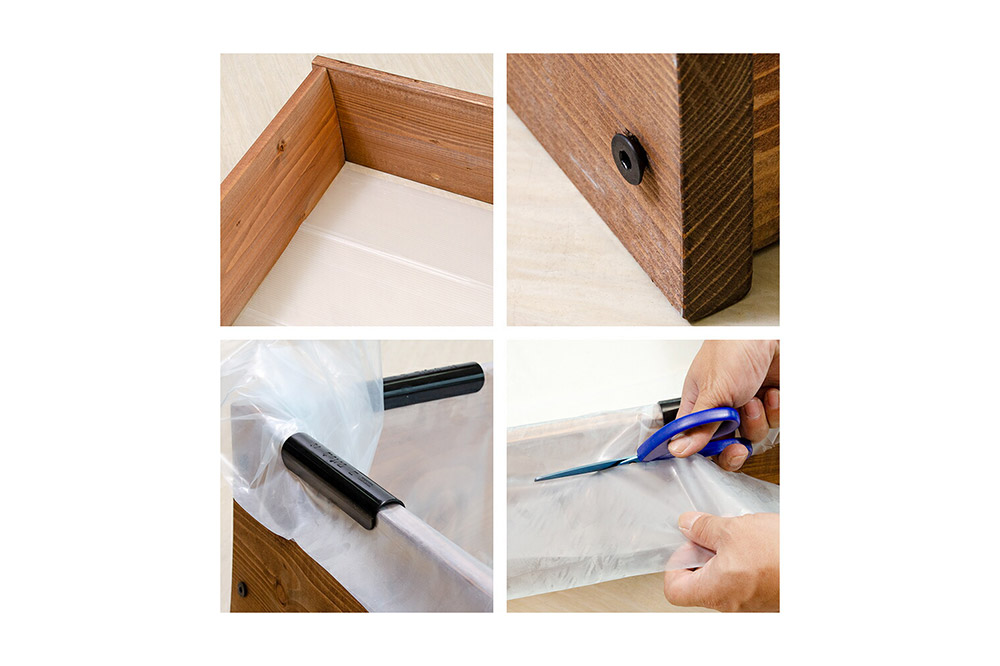 お手軽ビオトープ 池製作キット(W60×D30×H18.5cm) ブラウン