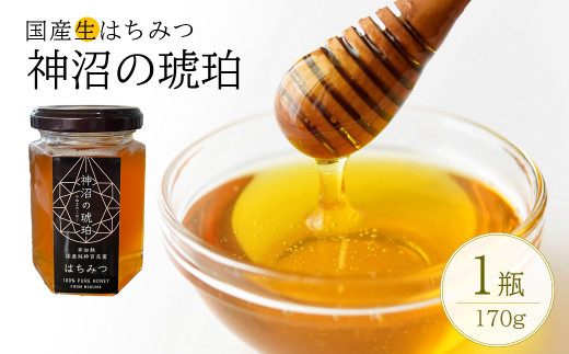 非加熱 国産生はちみつ『神沼の琥珀』　170g×1個【11100-0358】