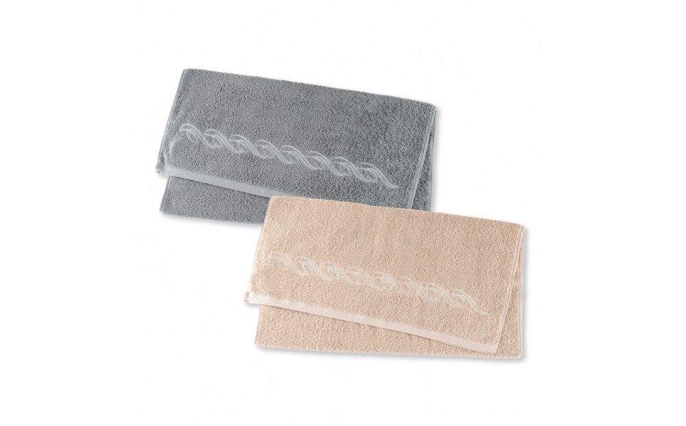 【1秒タオル】ホットマンカラー　プレジール　バスタオル2枚セット（ベージュ,ブルーグレー）