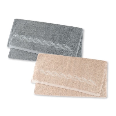 【1秒タオル】プレジール バスタオル2枚セット(ベージュ・ブルーグレー)【1672069】