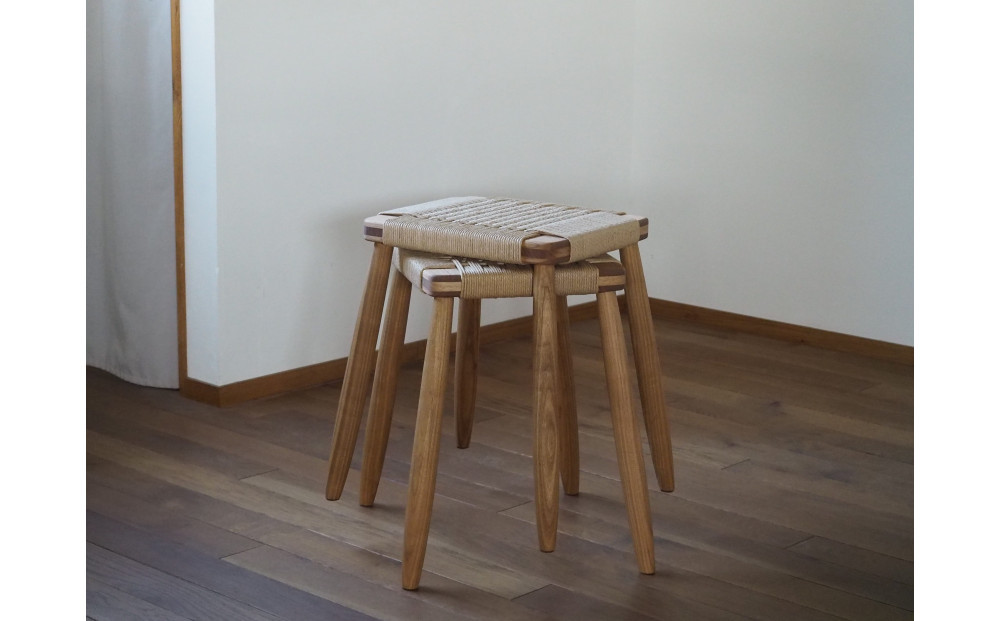 ペーパーコードスツール 1脚 スタッキング可 国産材【UMEBACHI FURNITURE】