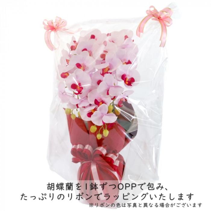 造花 シルクフラワーの胡蝶蘭の鉢植 3本立 CT触媒 ホワイトオーキッド ／ お花 コチョウラン 埼玉県