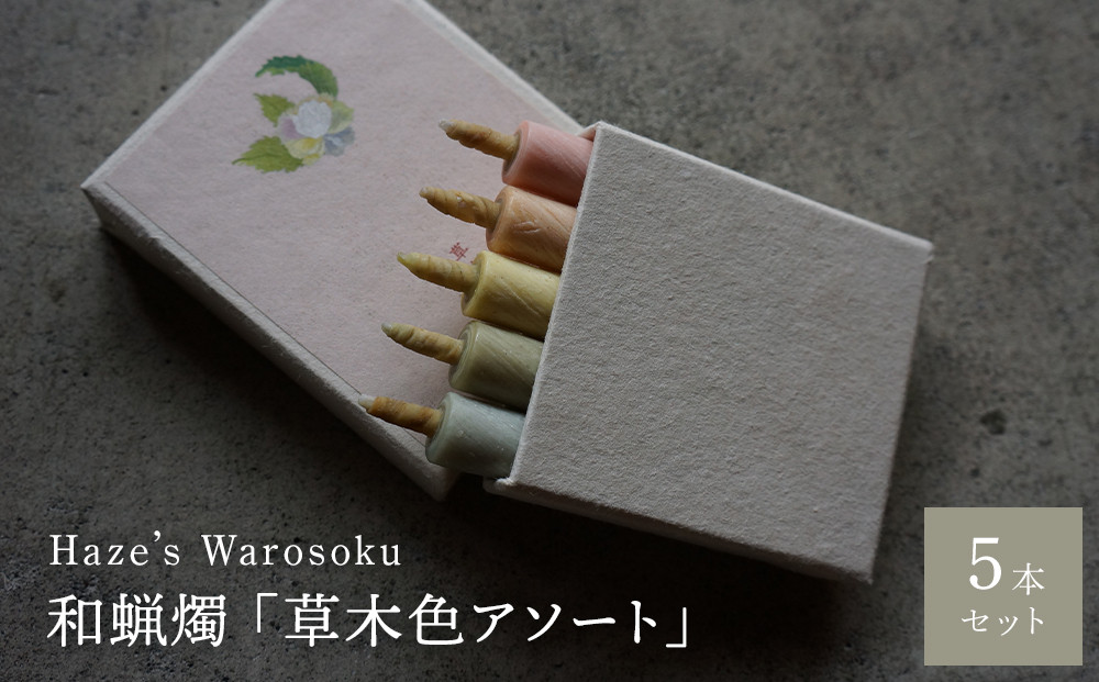 草木色5本 ／ キャンドル ロウソク 蝋燭 埼玉県