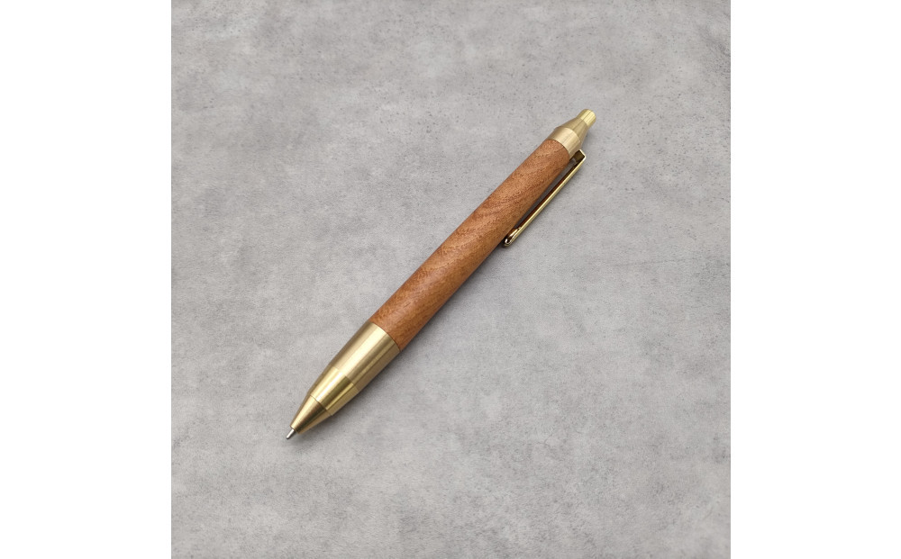 Baton Dor＆ZAWASOU　欅（けやき）木軸ペン　スタンダードタイプ　ボールペン（真鍮金具）