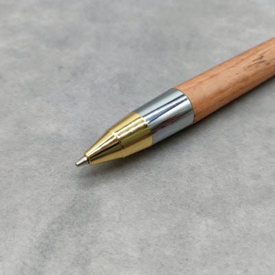 欅(けやき)木軸ペン　スタンダードタイプ・シャープペンシル(ゴールド&シルバー金具) 固定ノック【1689314】