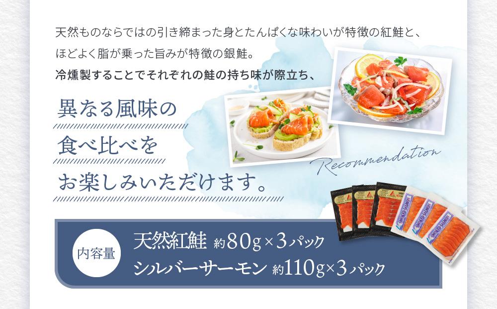 【食べくらべセット】天然紅鮭・銀鮭・スモークサーモン ／ さけ シャケ 燻製 食べ比べ 埼玉県 特産品