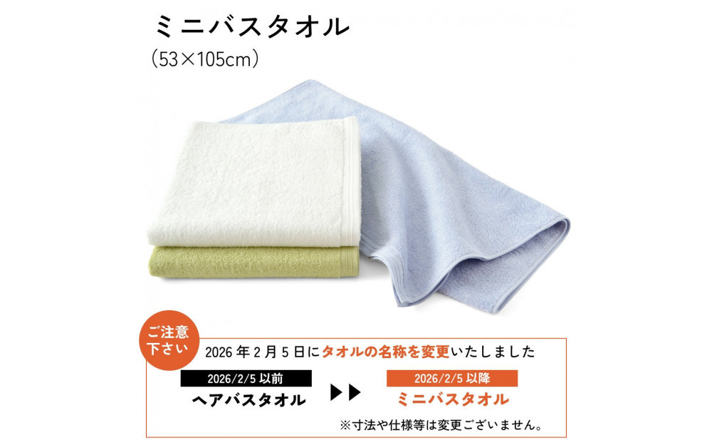 【1秒タオル】ホットマンカラー12 ミニバスタオル2枚セット