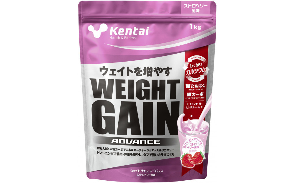 Kentai ウェイトゲインアドバンス ビタミン11種配合 ストロベリー 1kg