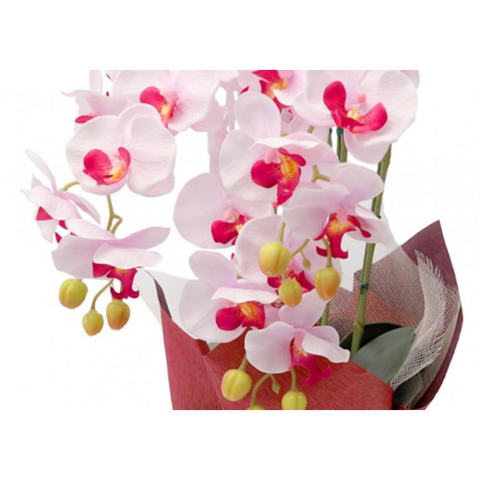 造花 シルクフラワーの胡蝶蘭の鉢植 3本立 CT触媒 ライトパープル ／ お花 コチョウラン 埼玉県