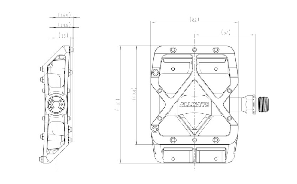 両面踏みペダル左右セット ALLWAYS BLACK 三ヶ島製作所 MKS | 自転車 ペダル フラットペダル 両面踏み 軽量 ツーリング 街乗り ロードバイク クロスバイク MTB オフロード アーバンスタイル 長距離 アルミ製 人気 おすすめ 埼玉県 所沢市