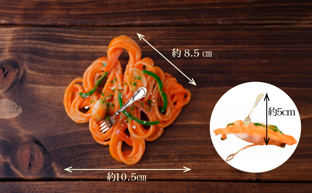 食品サンプル 飾り結びみたいなナポリタンのバレッタ | 食品サンプル 髪留め 髪飾り 髪どめ ヘアアクセサリー アクセサリー パスタ スパゲティ スパゲッティ ナポリタン アート 贈答 贈り物 お土産 プレゼント おすすめ 人気 FAKE FOOD HATANAKA 畑中 埼玉県 所沢市